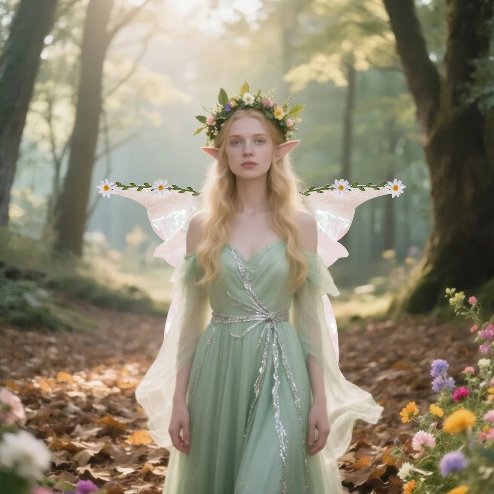 Temperament Flower Butterfly Wing Cosplay Props Large Cosplay Wing Sparkle Dress-up Cosplay Costumes Atmosphere Decoration