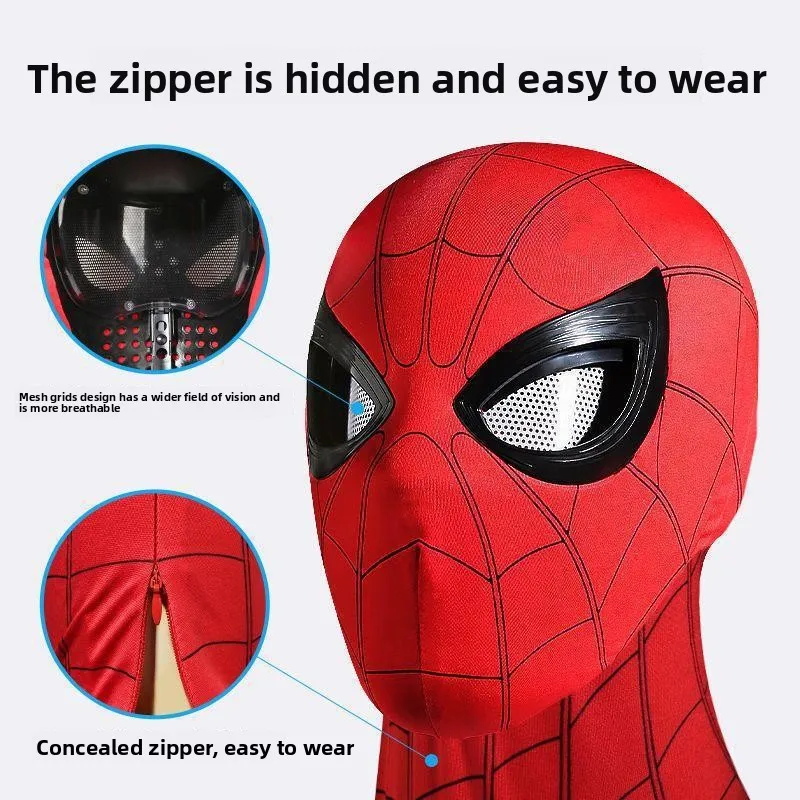 Superhero Mask/Spider-Man Helmet, Anime Character Cosplay, Full-Face Mask, All-Season Sun Protection, Party Giftzz view 4