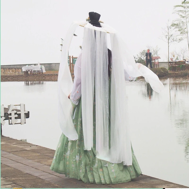 Women Hanfu Cap With Long Veil White Chinese Ancient Tradition Hanfu Hat Douli Hat Cosplay Prop Hanfu Knight Hat White For Women