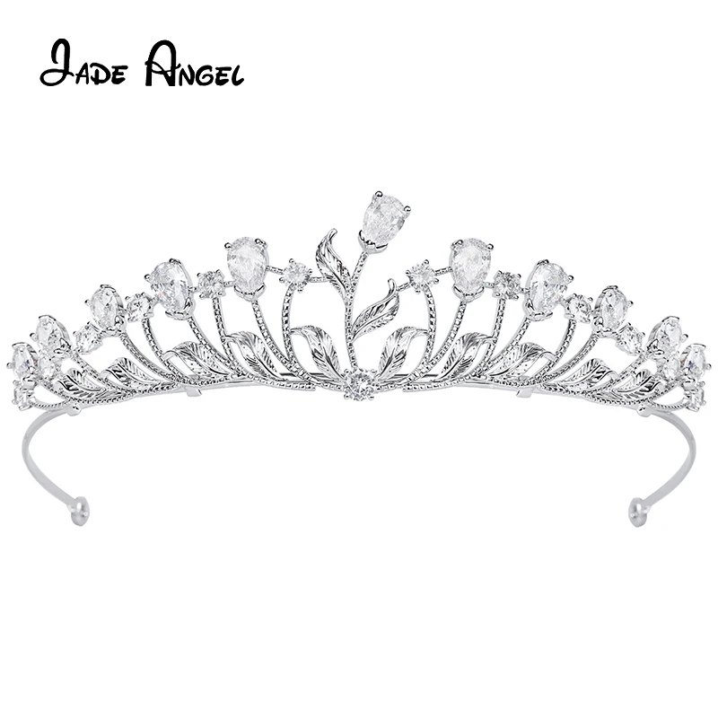 

JADE ANGEL Crown for Women Queen Crowns Rhinestone Princess Tiaras for Girl Bride Wedding Hair Accessories Shining Crystal Crown