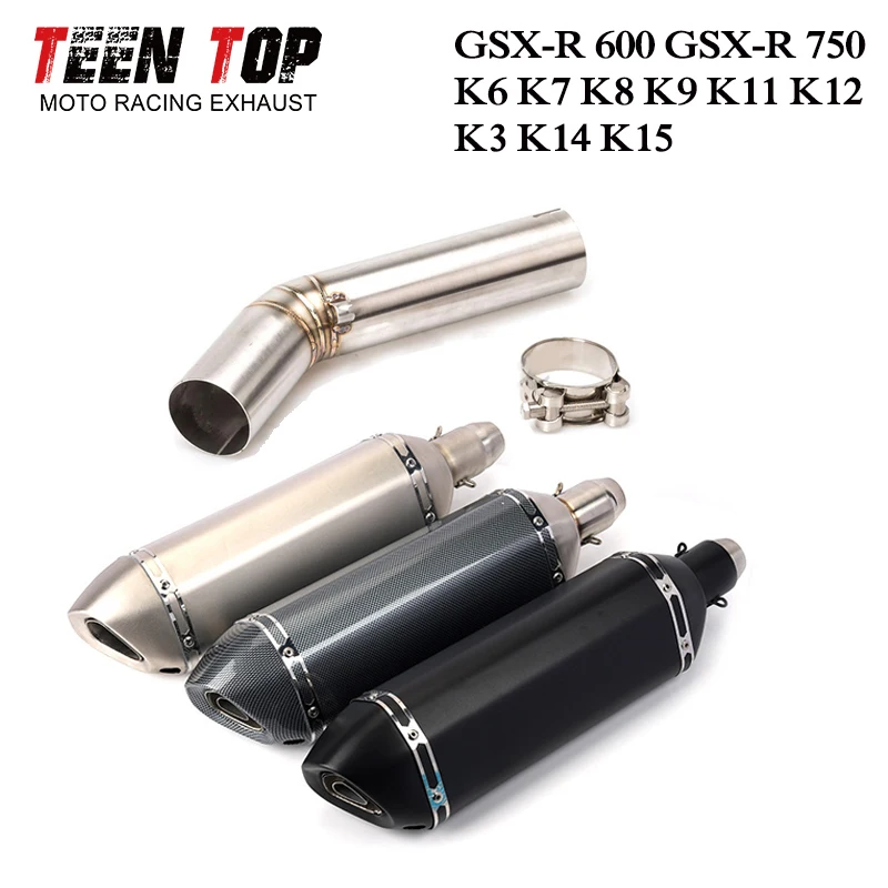

Для Suzuki GSX-R 600 GSX-R 750 K6-K9 K11-K15 надеваемая выхлопная труба мотоцикла выхлопная система 06-07 51 мм Escape Moto 370 мм глушитель