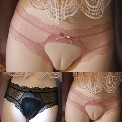 Mens Thong Hiding Gaff Underwear Crossdressing Fake Vagina Briefs Cosplay Sissy Shemale Camel Toe T Back Panties Open Butt