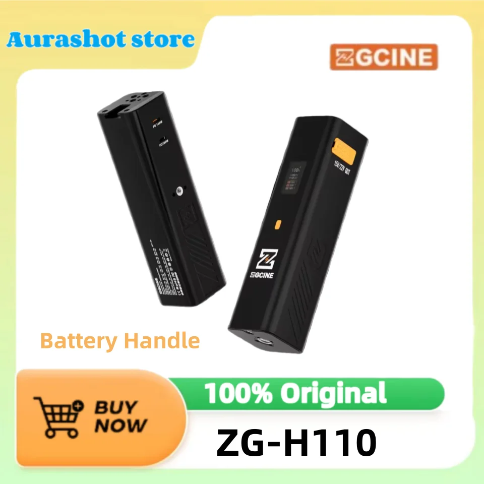

ZGCINE ZG-H110 Ручка источника питания 140 Вт Вход D-TAP/PD Выход D-TAP/USB-C с OLED-дисплеем Для светодиодных видеоламп Камеры Монитор