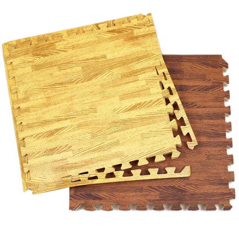 Wood Grain EVA Foam Play Gym Puzzle Mats Interlocking Rug for a Cozy Living Room Bedroom Carpet Bedside Blanket with Edges