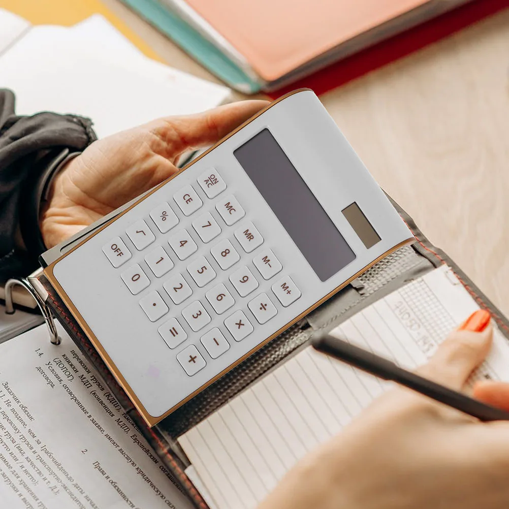 

Solar Calculator Basic Mini Portable Gold Office Supplies Student Ultra Thin For Office Math Operations Easy