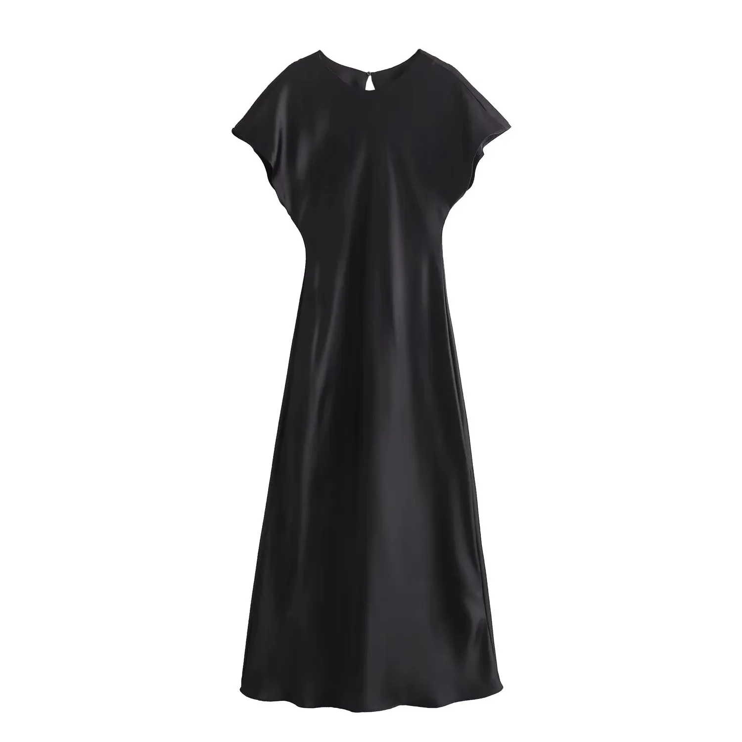 Autumn New Women's Clothing Wind Silk Texture Solid Color Sleeveless Long Dress