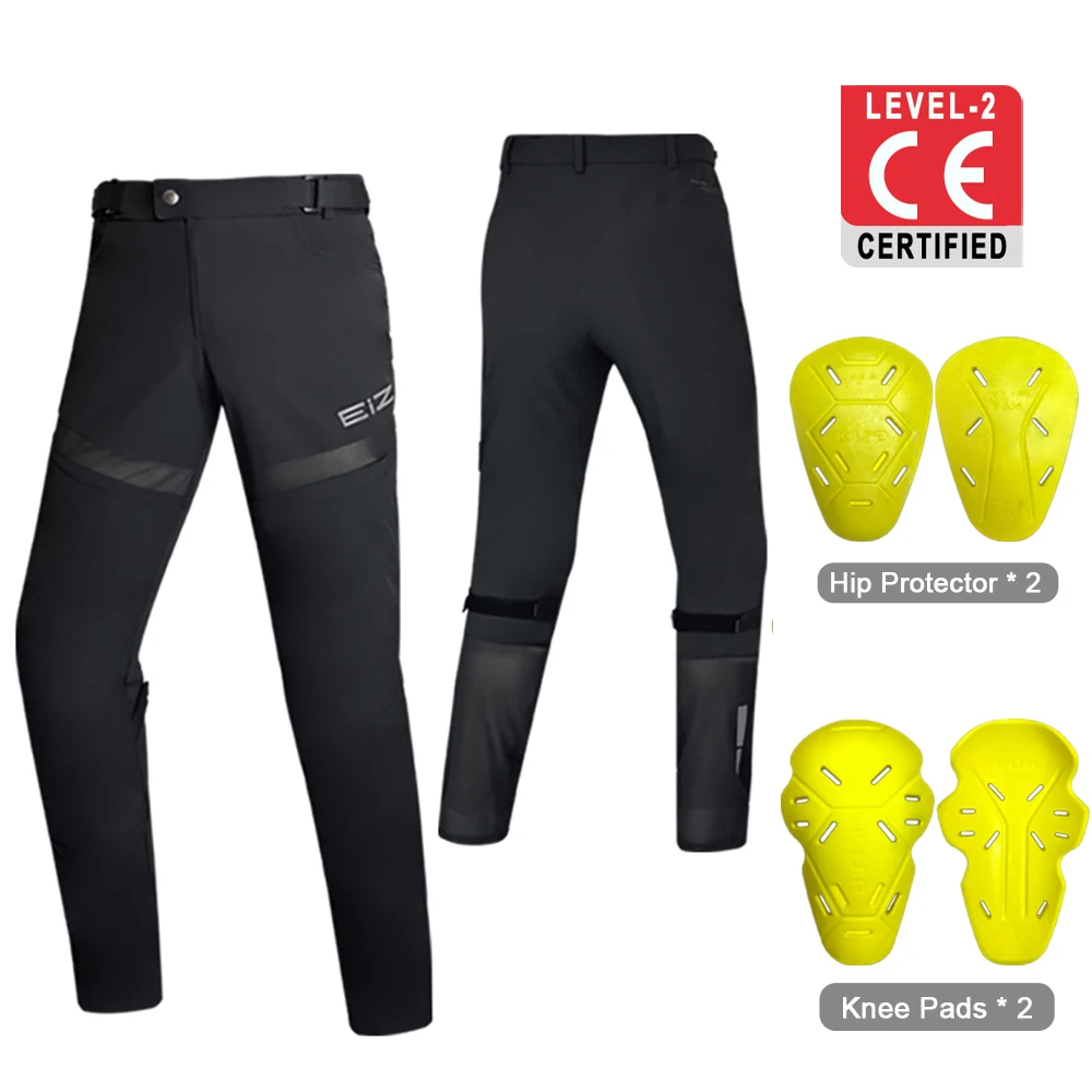 

Летние мотоциклетные брюки с сетчатой дышащей тканью и защитой CE, черные, размеры M-5XL