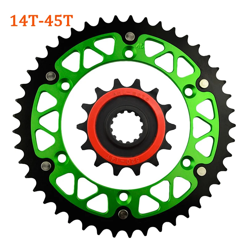 Road Passion Motorcycle 520 45T ~ 52T 13T 14T Front Rear Sprocket Chain Wheel For 250 KLX250 SDF SEF KLX250S KLX 250 S