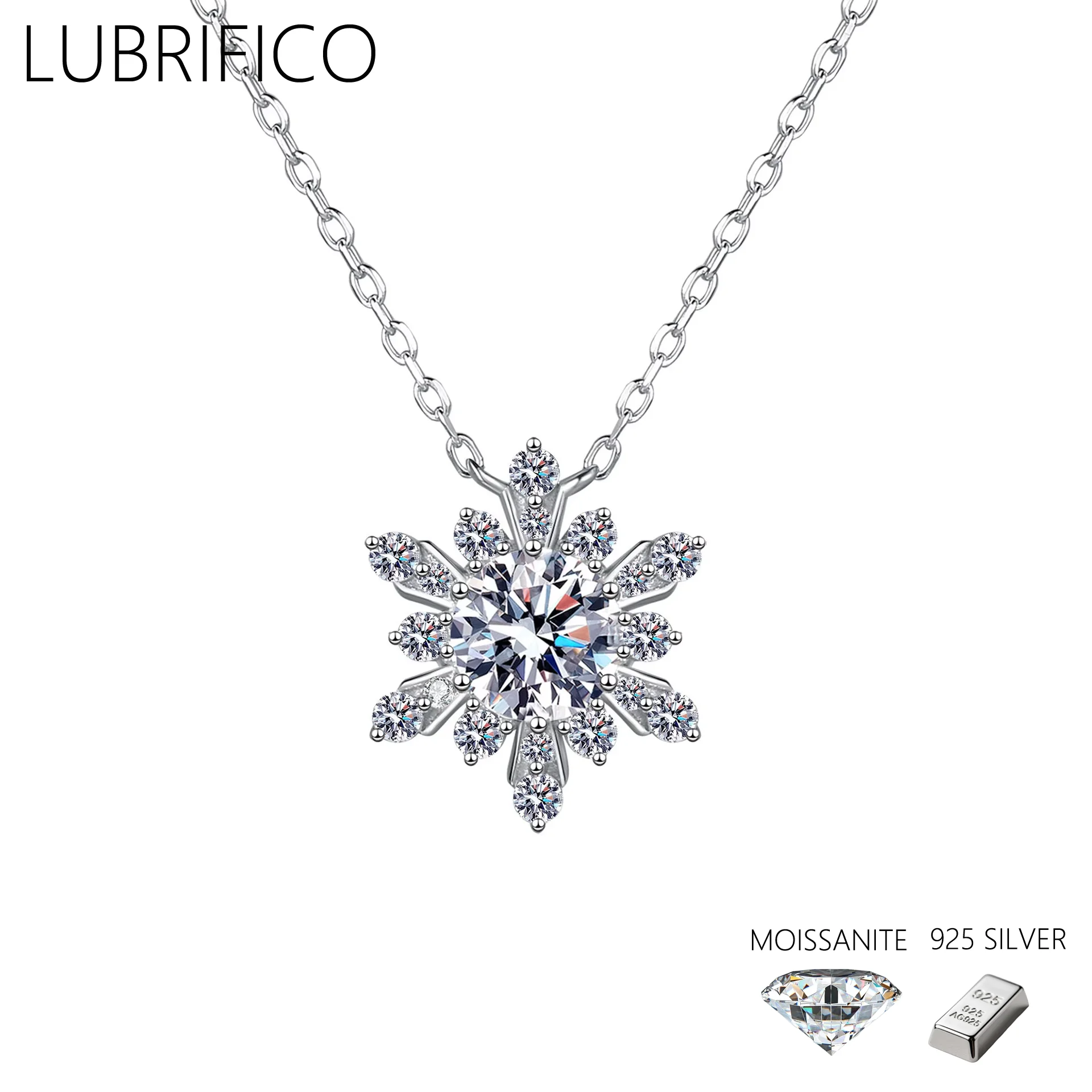 

Ожерелье в форме снежинки с муассанитом, 1,0 карата, стерлинговое серебро 925 пробы, лабораторный кулон с бриллиантами и кисточками, женские подарки, свадебные ювелирные украшения