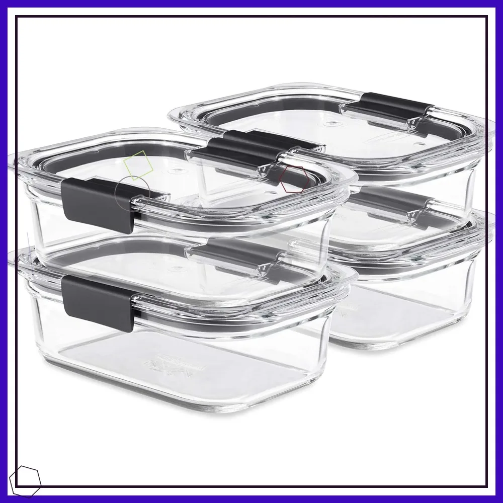 

Стеклянные контейнеры для хранения продуктов без BPA, набор из 4 штук по 3,2 чашки, герметичные и прозрачные для сохранения свежести