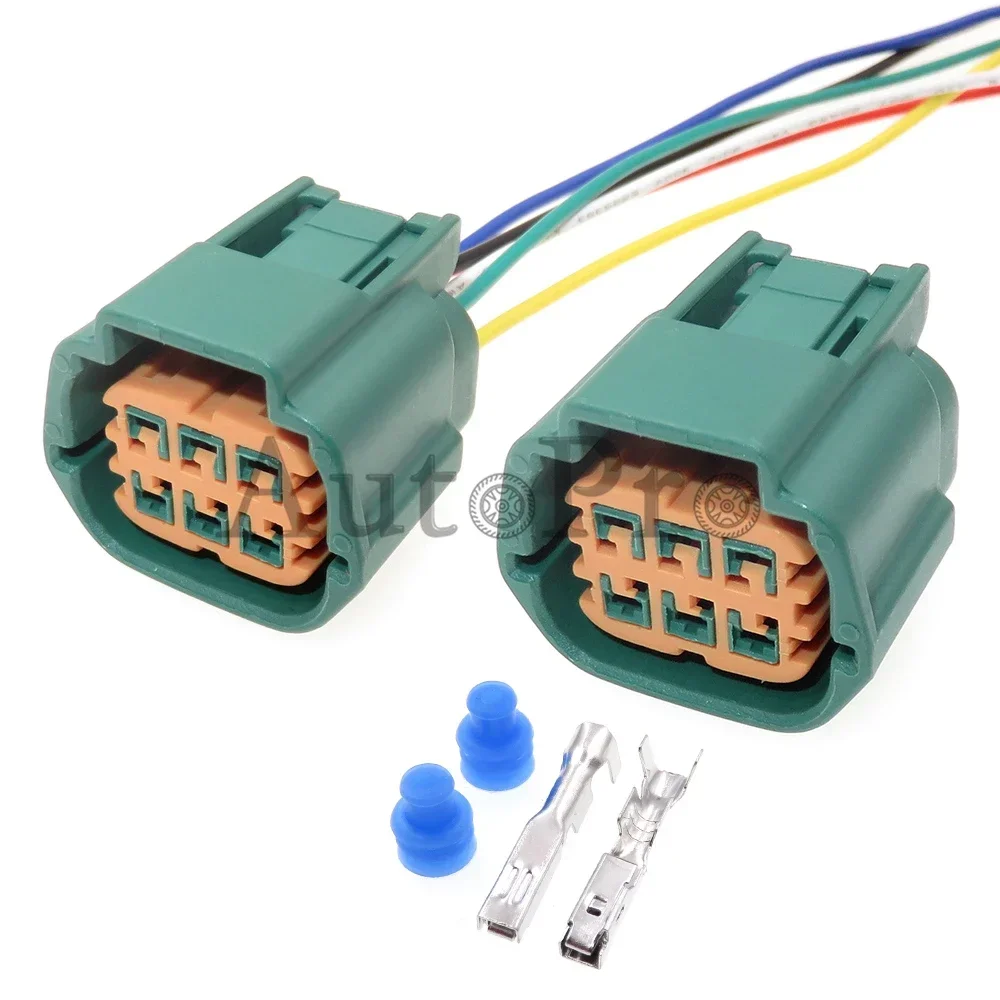 1 Set 6 Hole Car Wire Harness Plug AC Assembly 6189-0766 6189-1102 Electronic Throttle Valve Socket For Nissan TEANA X-TRAIL