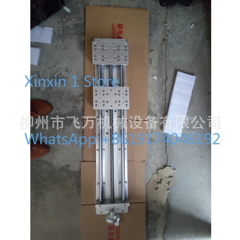 KR100 SBR Cylindrical Guide Rail, Double Moving Panel, Manual Screw Slide 600mm