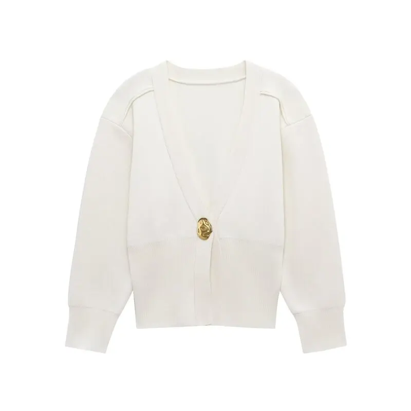 เสื้อคาร์ดิแกนถักไหมพรมคุณภาพสูงสำหรับผู้หญิง สปริง 2025 ดีไซน์เปิด ทรงหลวม ใส่ได้ทุกฤดู แฟชั่นทันสมัย ทรงยาว ใส่สบาย