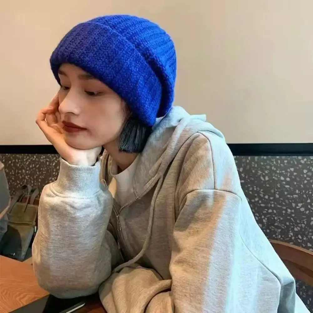 أزياء الشتاء القبعات الدافئة للنساء عارضة التراص محبوك بونيه قبعات الرجال القبعات بلون الهيب هوب للجنسين الإناث بيني #6