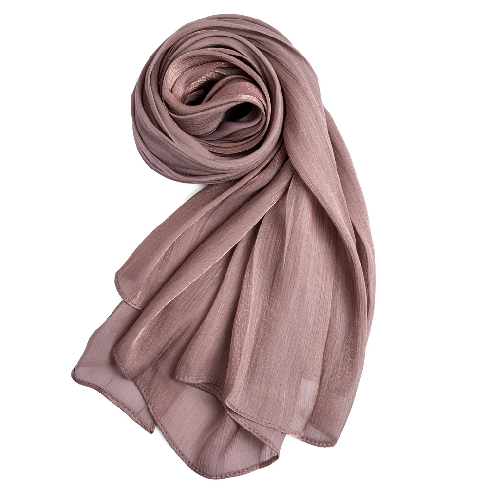 Dark Purple Pearl Chiffon Turban Scarf Fashion Women Muslim Hijabs Multiple Color Headscarf Thin Ladies Headscarves Wrap RIMAIRE