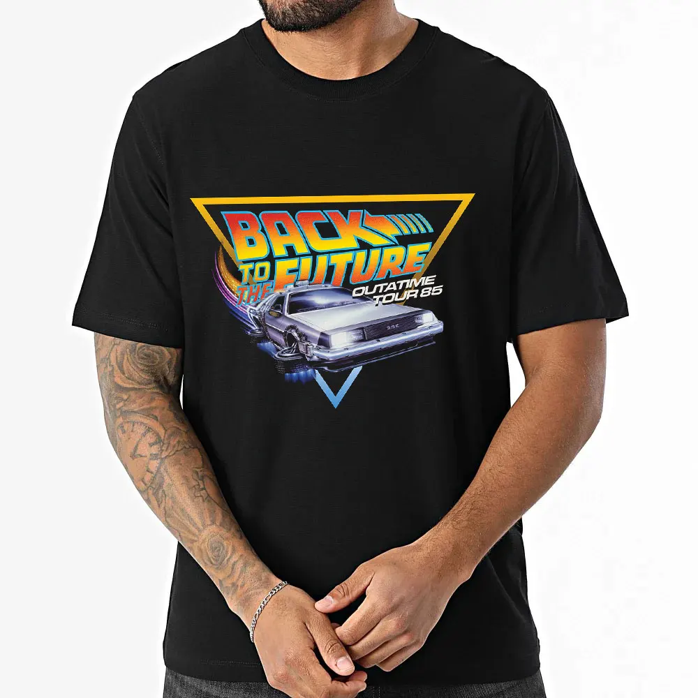 

OUTATIME 0114 Movie Merchandise Tee Back To The Future Sic Fi Gift t shirt 80s movies Time Machine Graphic Clothes All size Tops