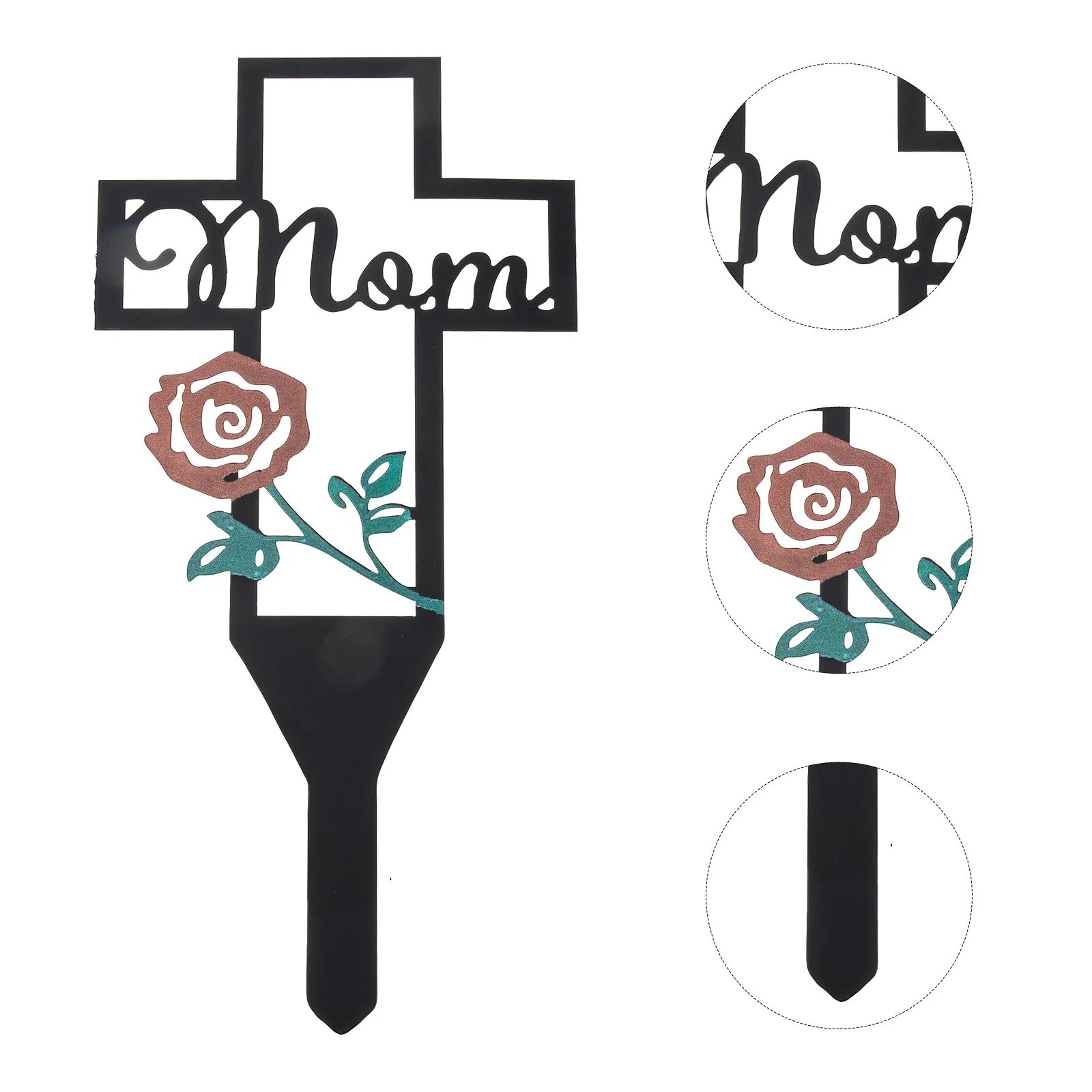 Memorial Stakes for Cemetery Insert Decoration Adornment Decorations Iron Outdoor Ornaments