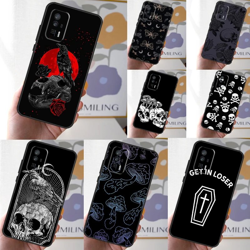 Skull Gothic Creepy Pastel Goth Case For Xiaomi 13T 12T 11T 13 Pro 14 Ultra 12 Lite POCO F5 M6 X6 Pro X5 X3 F3 M5s Cover