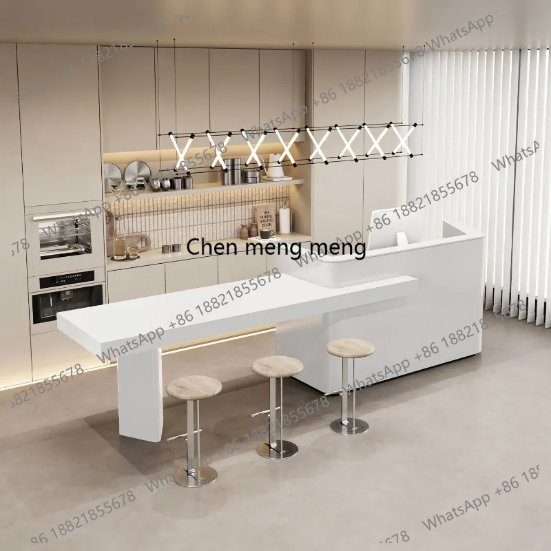 Unique Restaurant Reception Desks Modern Long Design Display Industrial Reception Desks
