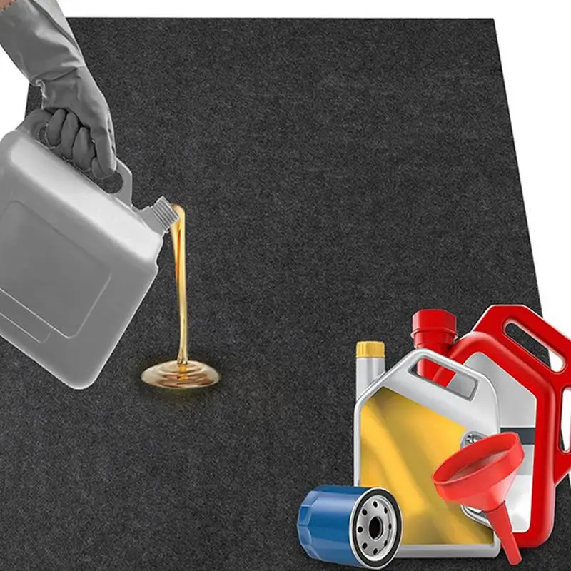 Floor Protection Cuttable Under Car Mat for Oil Spill Under Car Oil Mat Driveway Floor Protection Washable Carpet Oil Absorbent