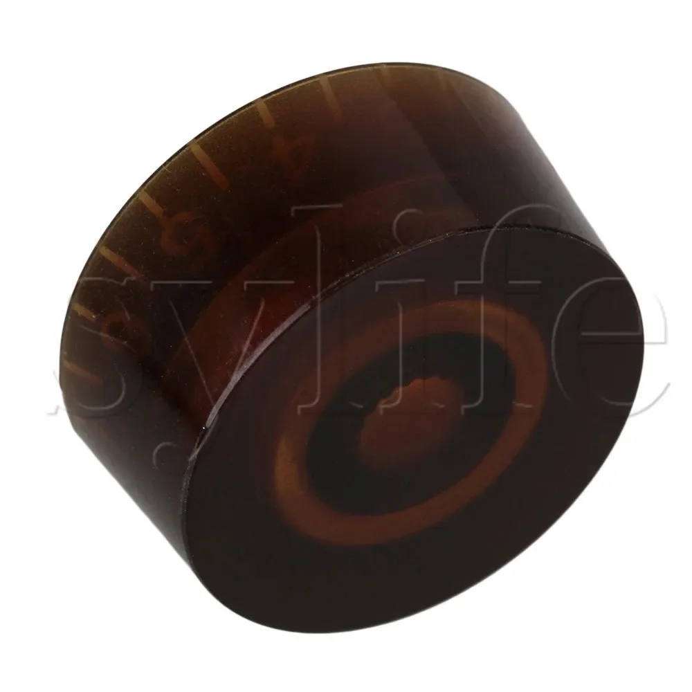 ‌ 4 قطع من مقابض الجيتار العنبر - نمط قبعة الجرس مع مقياس الأرقام البيضاء، التحكم في مستوى الصوت/النغمة البلاستيكية للجيتار الكهربائي