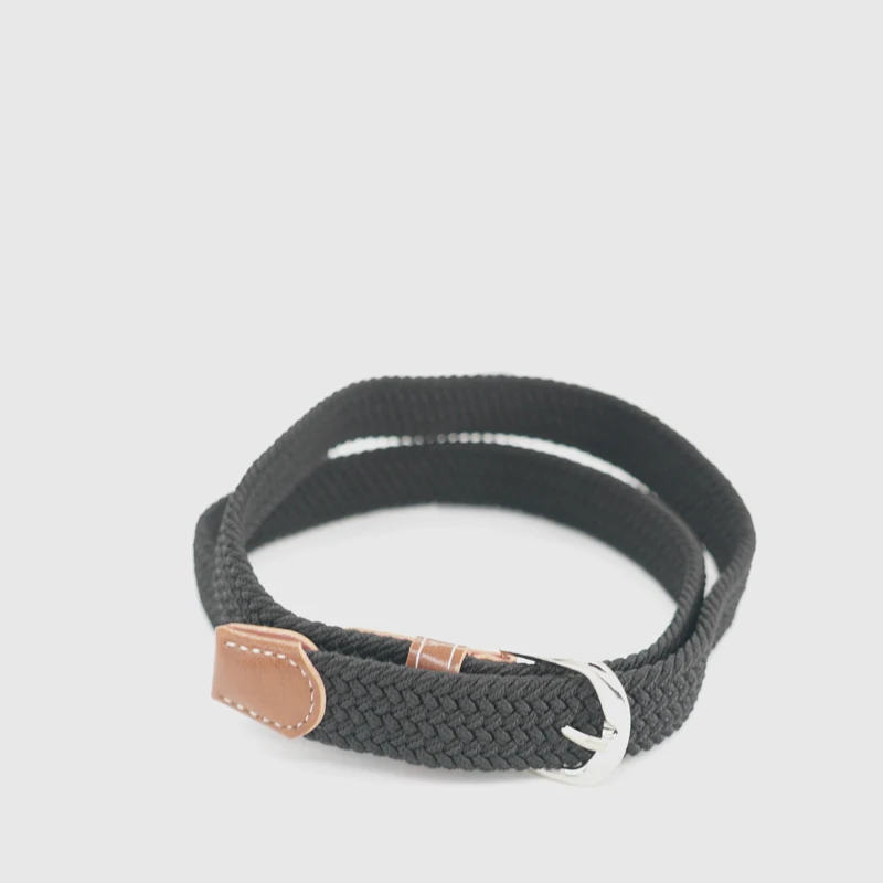 Fashion belt Woven canvas belt needle buckle elastic belt for men and women