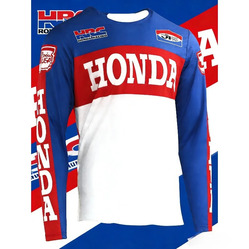 

Honda Off Road Dirt Bike Jersey Quick Dry Long Sleeve Breathable Motorcycle Shirt for Mountain Racing Adventure