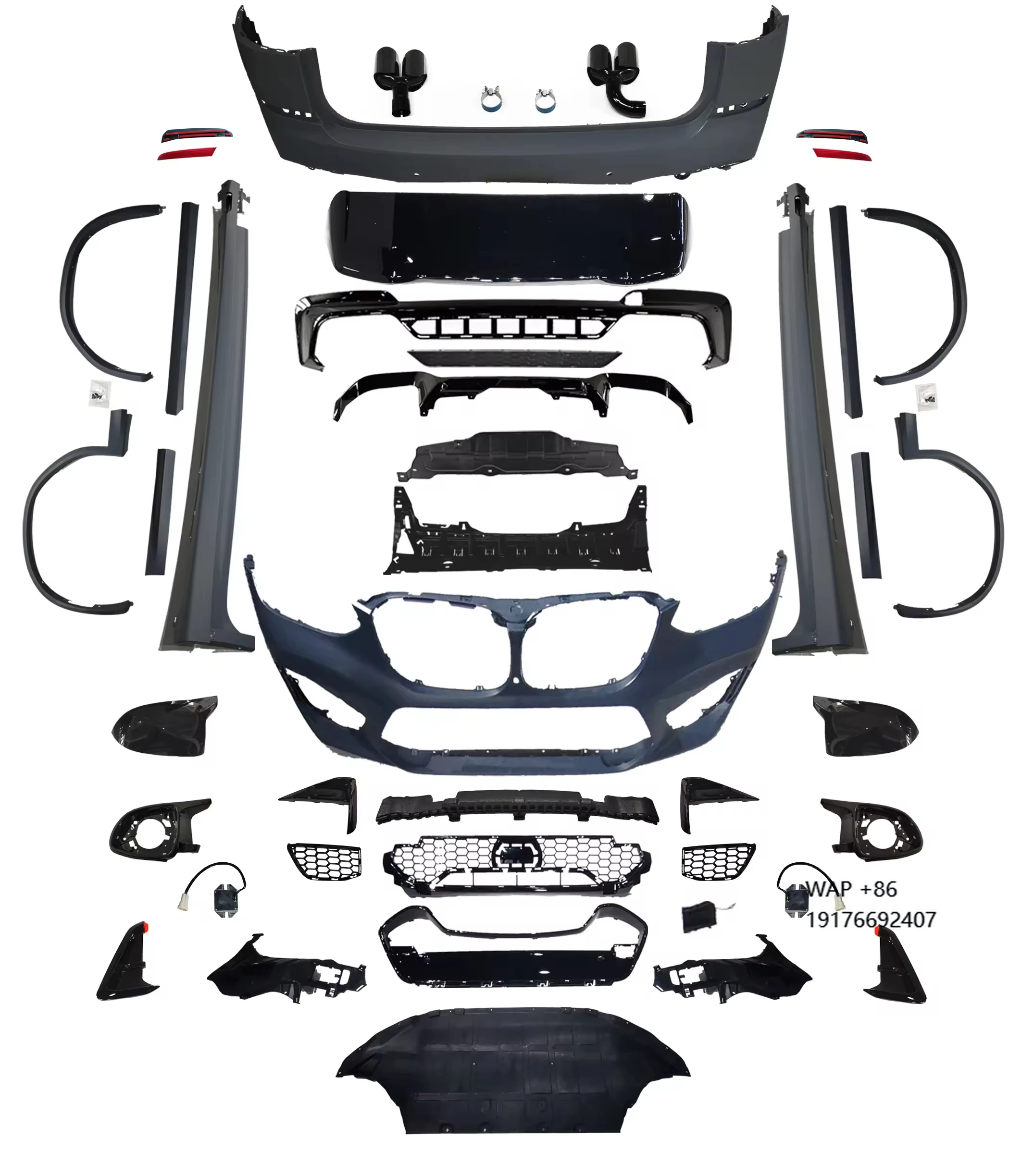 

Body Kit Front Rear Bumper Assy Side Skirts Diffuser for’BMW X3 G01 G02 G08 Car Accessories 2017-2024 Bodykit Upgrade Part