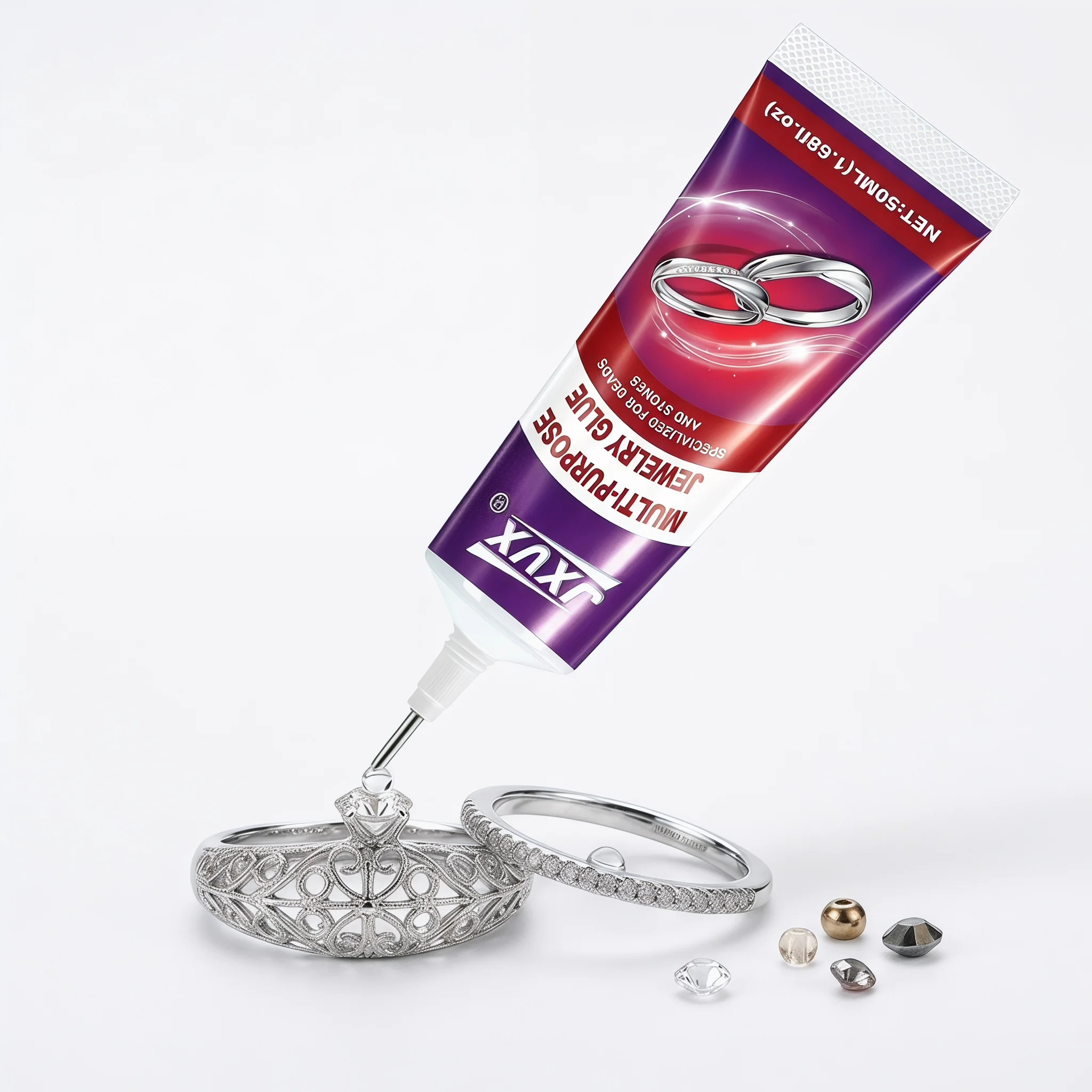 50ml Adhesivo para joyería con punta de precisión, antigoteo, para reparaciones y manualidades, nuevo y mejorado adhesivo para joyas B7000, específico para gemas, adhesivo para la fijación de abalorios