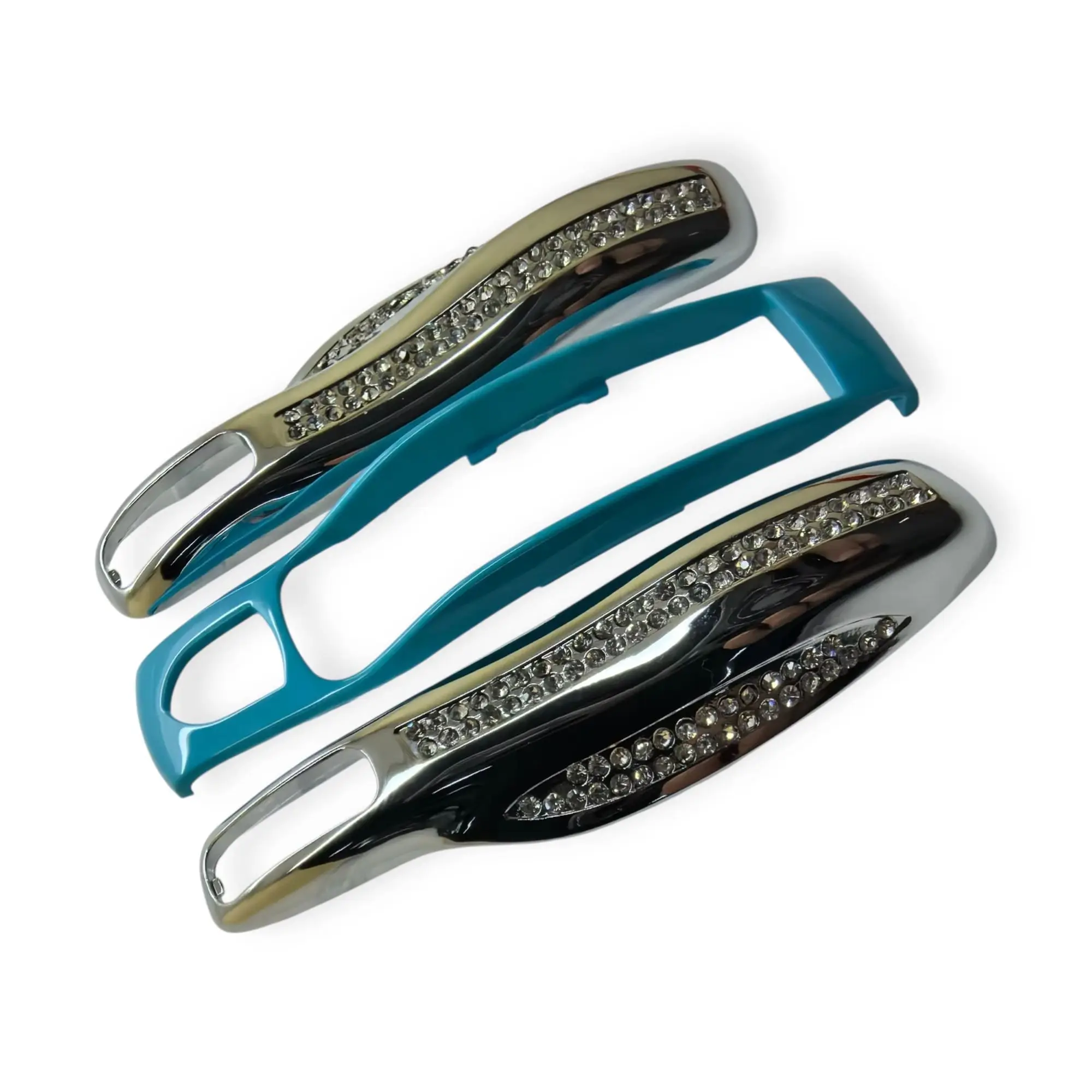 3PC 럭셔리 다이아몬드 장식 키 쉘 커버 자동차 키 케이스 포르쉐 카이엔 파나메라 마칸 카이맨 블링 스타일