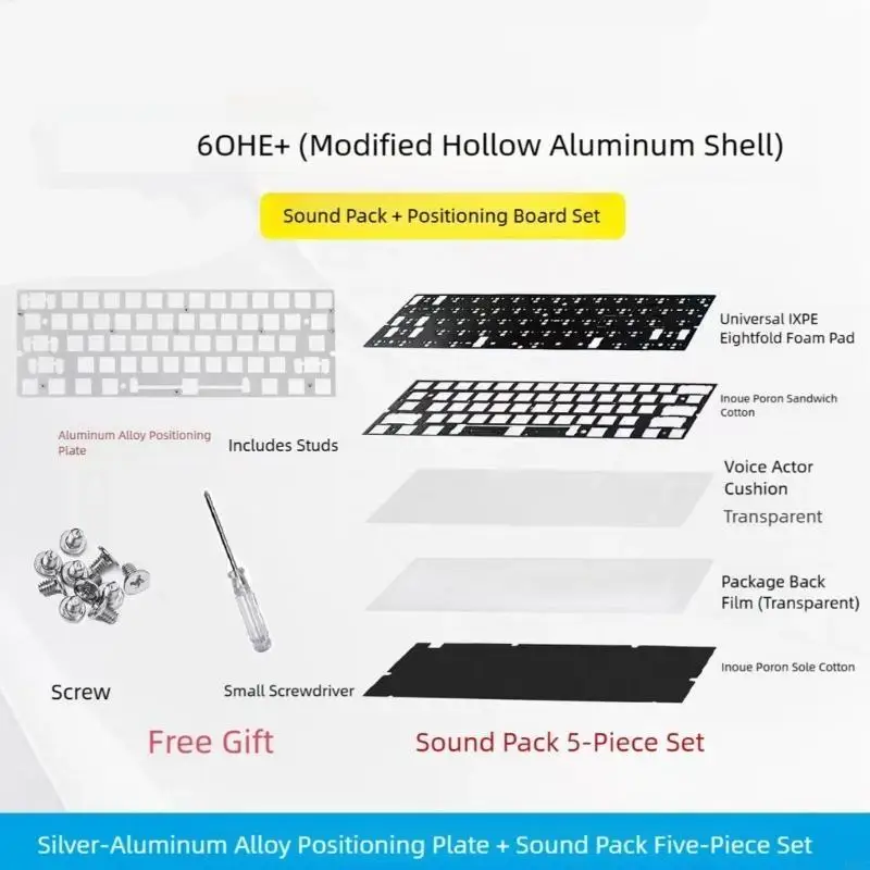 

Алюминиевая опорная пластина для позиционирующей платы для клавиатуры 60HE, аксессуары для улучшения механических клавиатур 896C