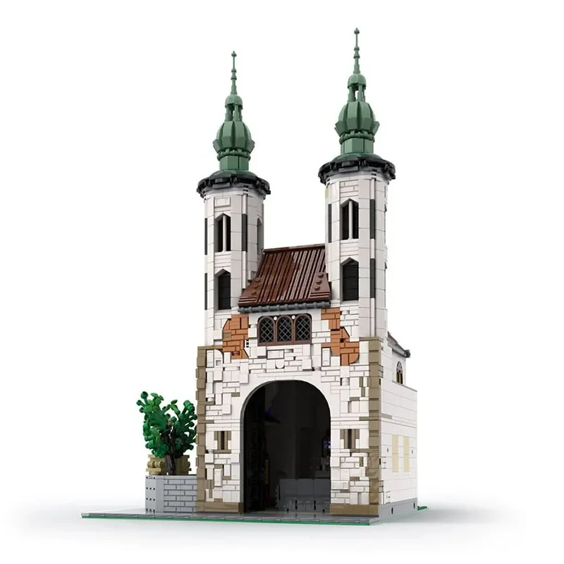 MOC-124447 Zamek Ulica Widok Średniowieczna Kościół Łączona Konstrukcja Model Klocków • 3039 Elementów Klocki Zabawka Prezent dla Dzieci