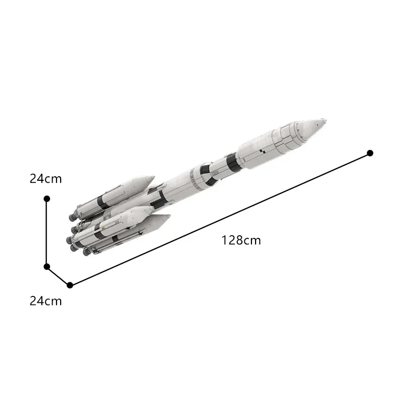 MOC Saturn V MLV-25L Rocket Building Blocks Space Apollo ขนาดใหญ่ Rocket อนุภาคขนาดเล็กประกอบของเล่นเด็ก (5389 ชิ้น)