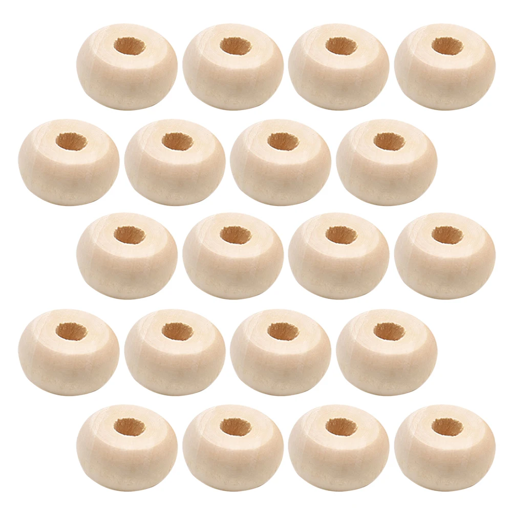 

30 Pcs Log Color Round Beads Wood for Crafts Balls Crafting Loose Unfinished Bracelets Ornaments The