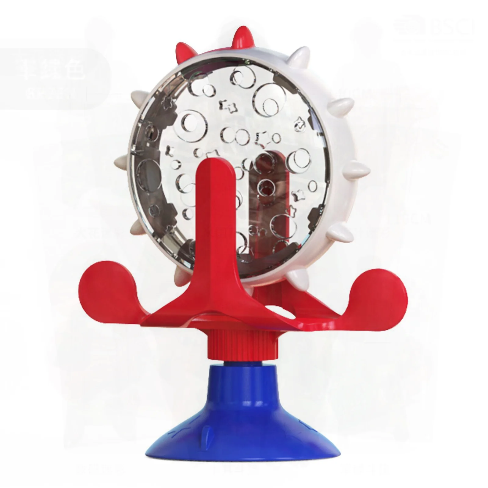 New Amazon Puppy Toy Funny Cat Slow Feeder Device Windmill Turntable Plastic Cat Teasing Toy Lake Blue Yellow Green 300g