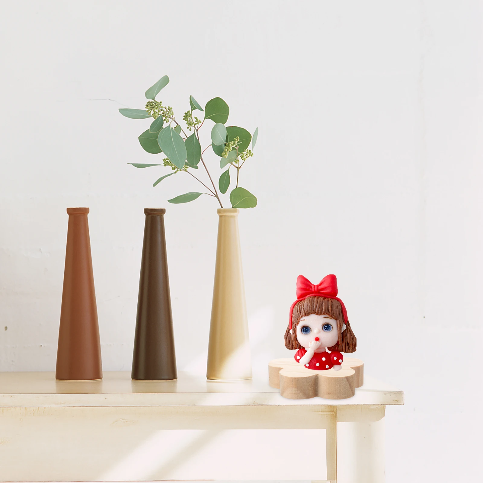 

6 Pcs Wooden Plaques for Crafts Pine Figurine Holders Display Stands Projects Handicraft Accessories Wood