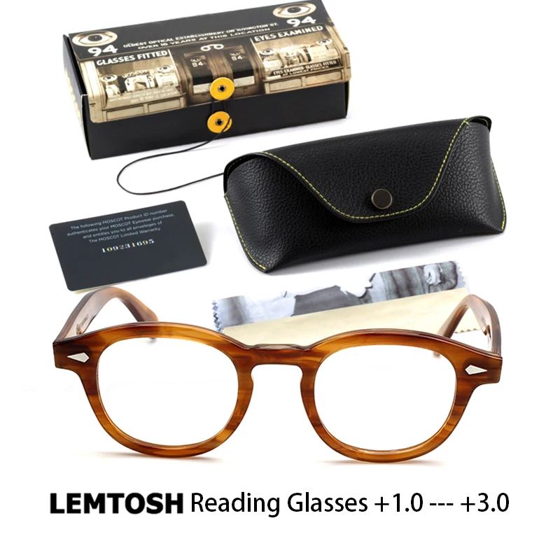 Johnny Depp Lemtosh Reading Glasses Men Luxury Brand Vintage Acetate Frame Presbyopic Eyeglasses Diopter Women +1.0 +2.0 +3.0