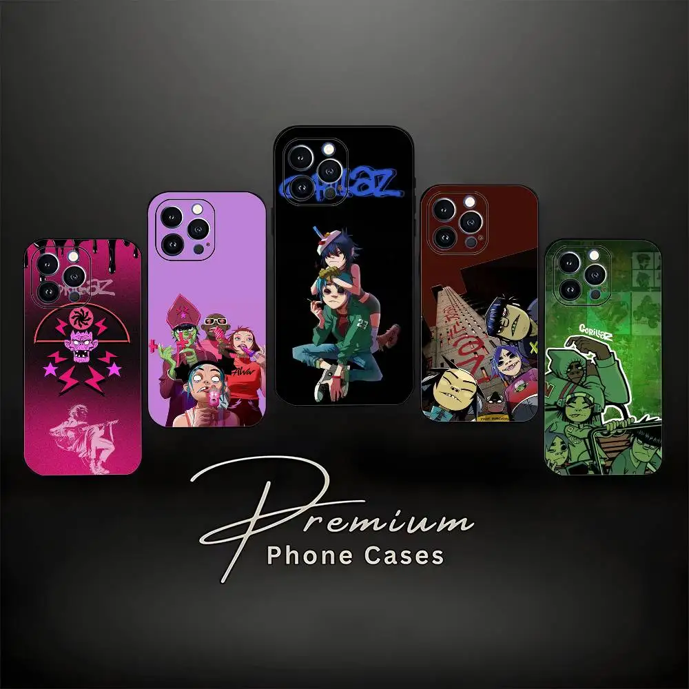 حافظة هاتف G-Gorillaz-Z لهاتف iPhone 17,16,15,14,13,12,11، Pro Max، XS، X، XR، SE، Mini، 8، 7، غطاء أسود من السيليكون الناعم #1