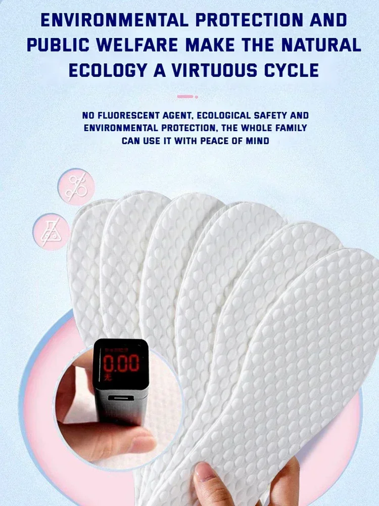 Disposable Insoles Nature Wood Pulp Thin Breathable Shoe Pads Soft Comfortable for Men And Women 1/5/10 Pairs Pack