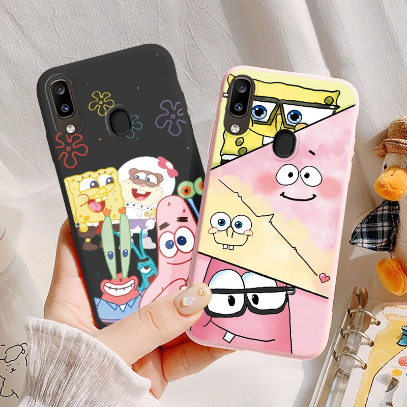 Funny SpongeBob SquarePants Phone Case for Samsung Galaxy A20 A30 A40 M10S A 40 30 20 Cute Patrick Star Silicone Soft TPU Cover