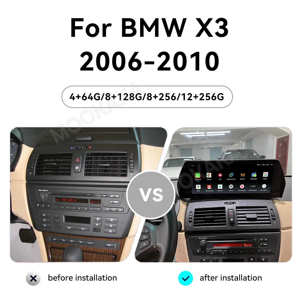 For BMW X3 E83 2003 - 2010 Car Radio Multimedia Player Wireless Carplay Android Auto Autoradio Stereo GPS Navi Head Unit WiFi 4G