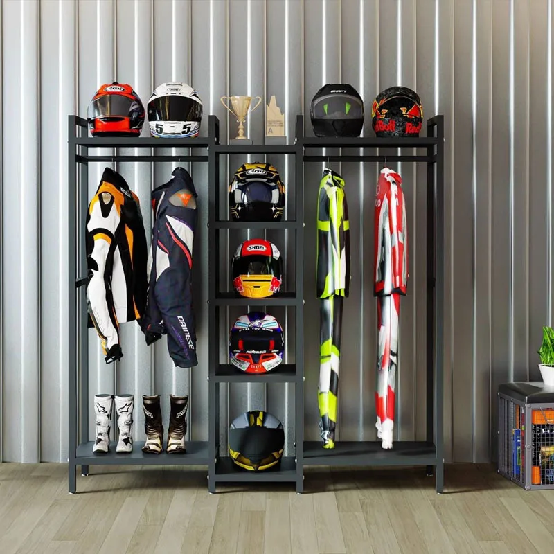 

Helmet, cycling clothing rack, motorcycle equipment display rack, locomotive protective gear storage rack, hat rack