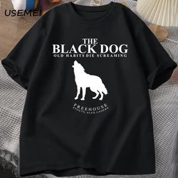 The Black Dog Old Habits Die Screaming T Shirt for Women Men Tortured Poets Department T-shirt Animal Dog Lover Tshirt Cotton