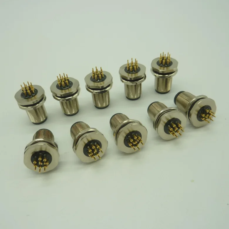 Leiterplatte 8p Stecker m12 8-polige Leiterplatte/Leiterplatte stecker M12-8P an der Wand montierter Luftfahrt stecker