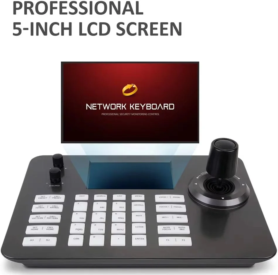 SMTAV 4D Joystick Network PTZ Controller PoE Powered IP Keyboard Controller ONVIF Compatible for PTZ IP Cameras Video Conference