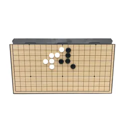 Hot 19 lu Go Set Reversible Go Board Go Games Set Classic Chinese Strategy Board Game Single Convex Stones for Kids Adults Gifts