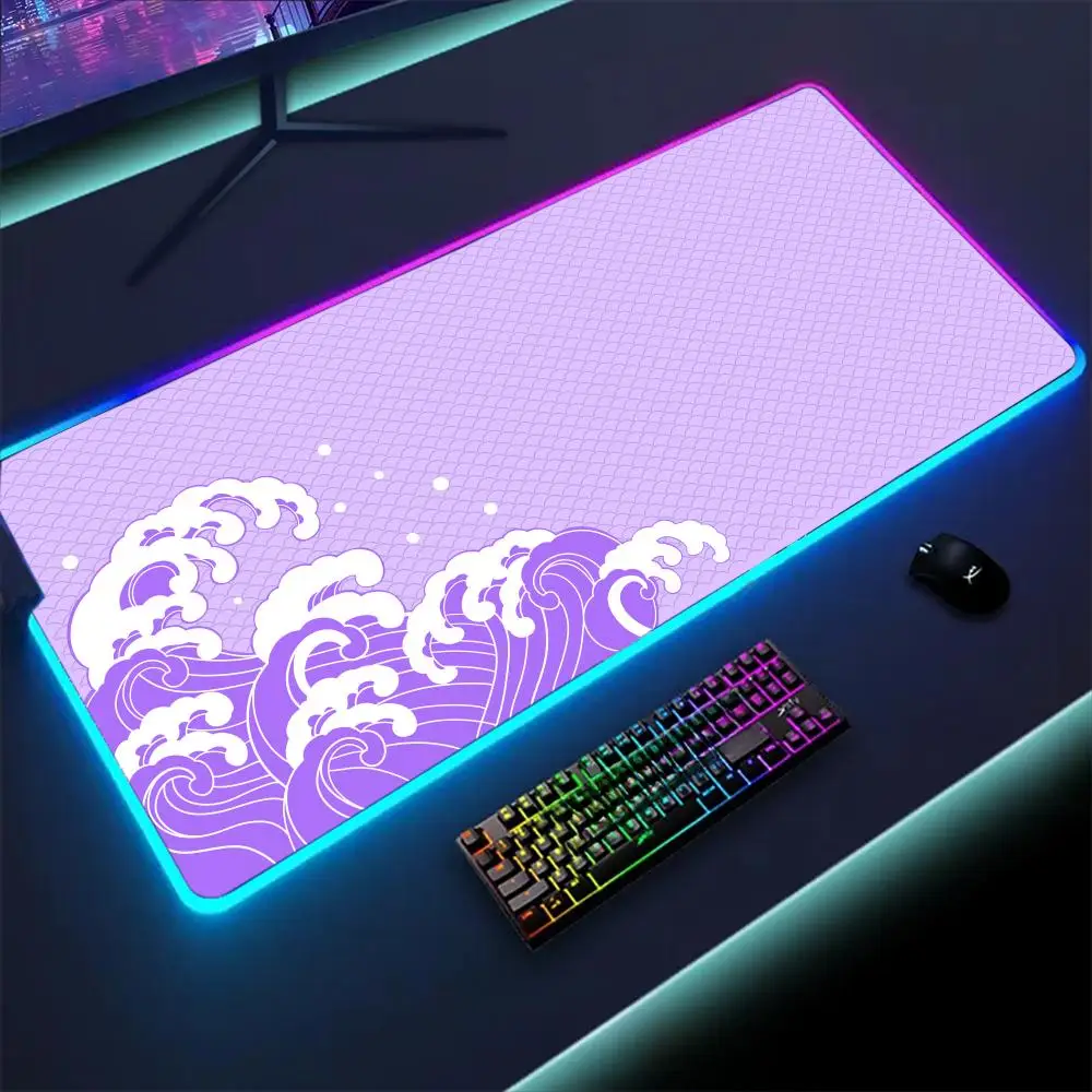 

RGB Great Wave Art Control коврик для мыши большой компьютерный офисный настольный коврик для ноутбука, планшета, игровая клавиатура, настольные аксессуары 900x400 мм