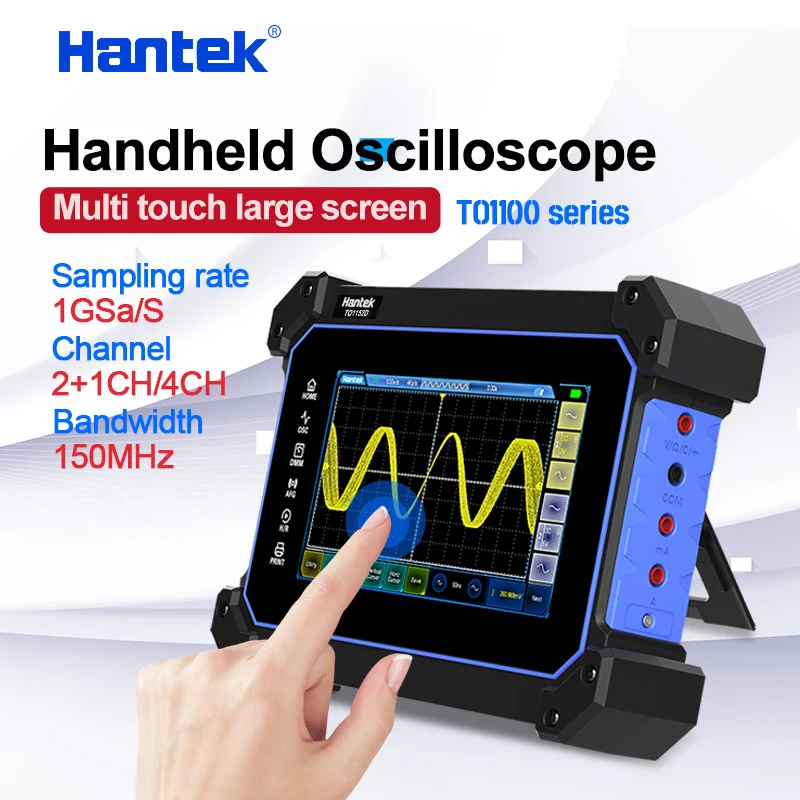 Hantek Touch Screen Tablet 2/4 CH Osciloscopio Handheld Digital Oscilloscope 150MHz 1GSa/s +Signal Generator+Multimeter