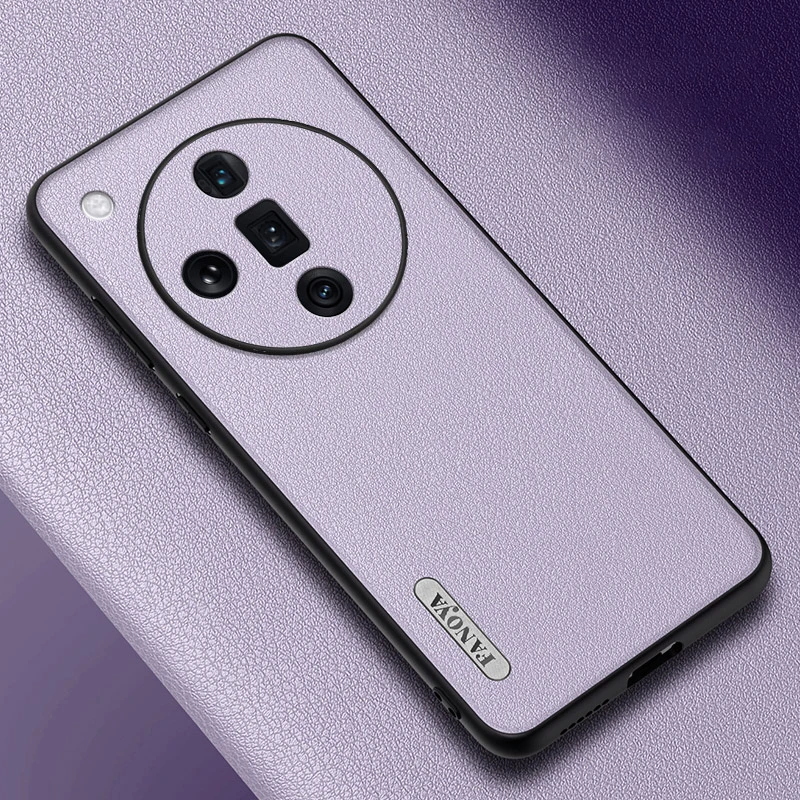 Leather Case for Oppo Find X7 Pro Matte Vegetable Tanning Full Camera Silicone Protection Cute Phone Cover OppoFindX7Pro Coque