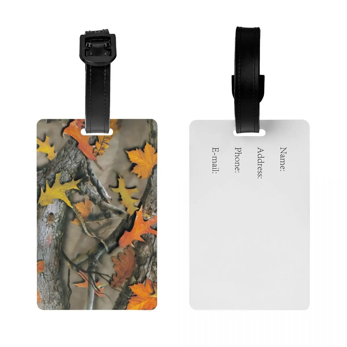 Custom Real Tree Camouflage Camo Pattern Luggage Tag Travel Bag Suitcase Privacy Cover ID Label